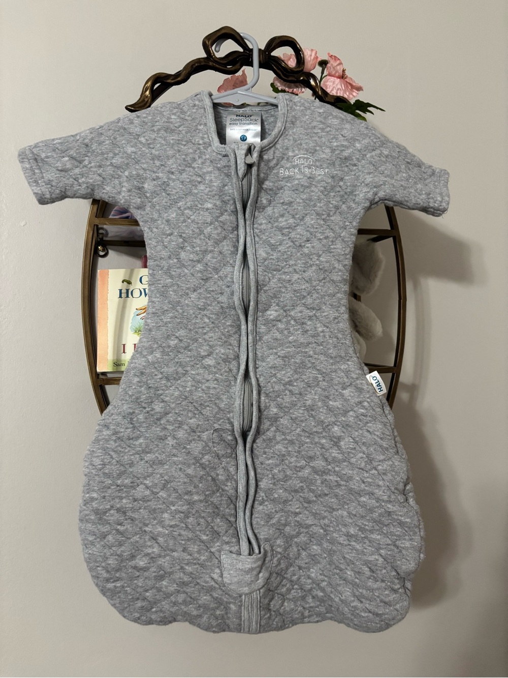 Halo Quilted Gray Baby Sleep Sack with Front Zipper